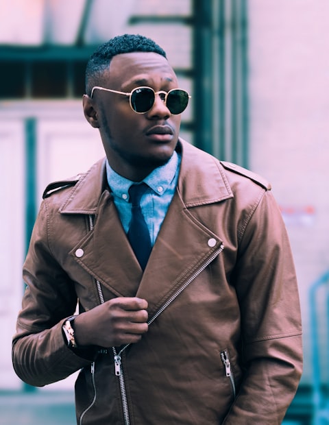 Leather biker jacket