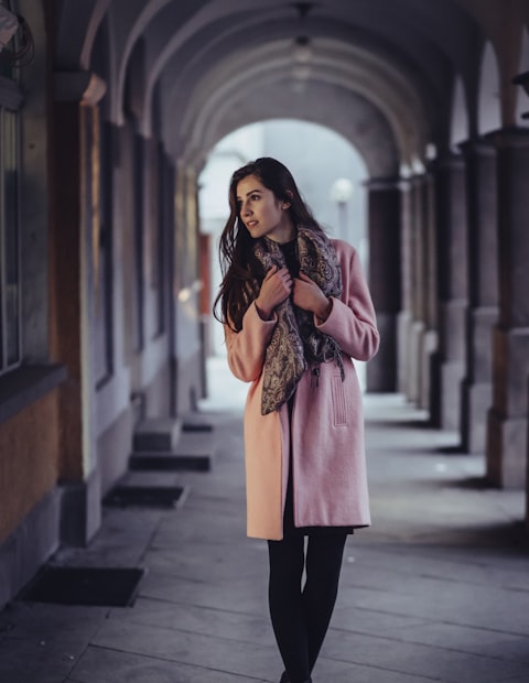 Blush wool overcoat